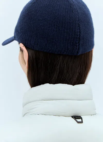 Moncler Women Knitted Baseball Cap In Blue