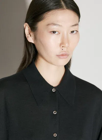 Prada Women Cashmere Polo Sweater In Black