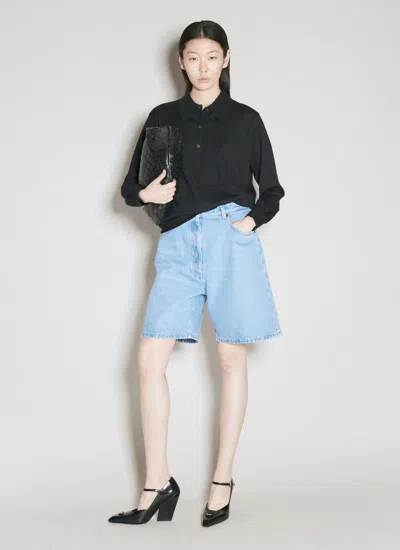 Prada Women Cashmere Polo Sweater In Black