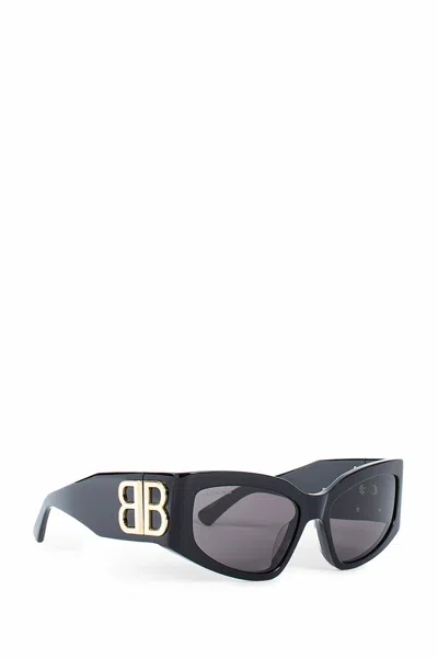 Balenciaga Grey Rectangular Ladies Sunglasses Bb0321s 001 57 In Black
