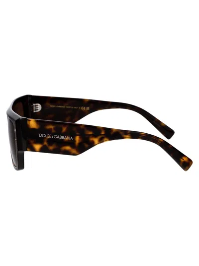 Dolce & Gabbana Tortoiseshell Rectangle-frame Sunglasses In 502/73 Havana