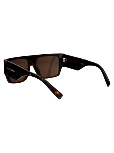 Dolce & Gabbana Tortoiseshell Rectangle-frame Sunglasses In 502/73 Havana