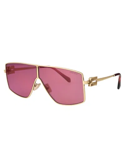 Miu Miu Sonnenbrille Mit Oversized-gestell In Zvn50d Pale Gold