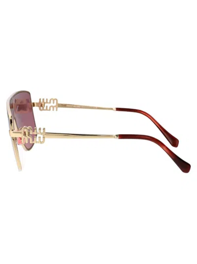 Miu Miu Sonnenbrille Mit Oversized-gestell In Zvn50d Pale Gold