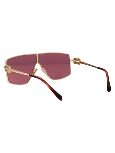 Miu Miu Sonnenbrille Mit Oversized-gestell In Zvn50d Pale Gold