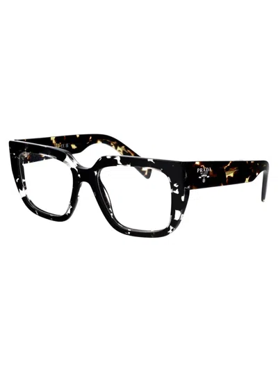 Prada 0pr A03v Glasses In 15o1o1 Havana Black Transparent