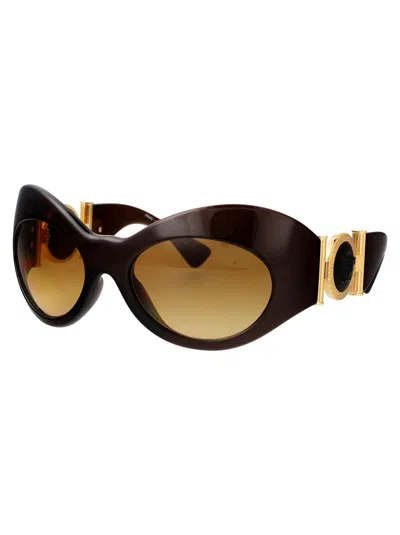Versace Havana Injected Sunglasses In 54462l Transparent Brown