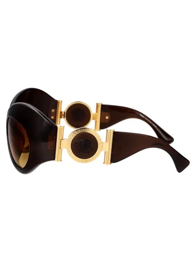 Versace Havana Injected Sunglasses In 54462l Transparent Brown
