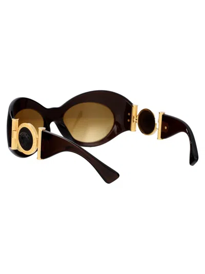Versace Havana Injected Sunglasses In 54462l Transparent Brown