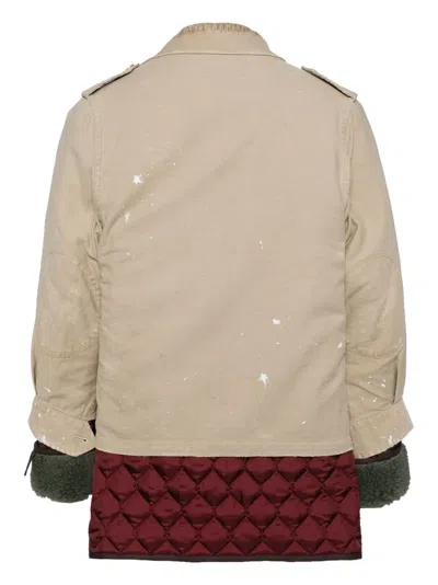 Kolor Patchwork Jacket In Neutrals