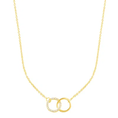 Adornia Adjustable Cubic Zirconia Pave Rings Necklace In Gold