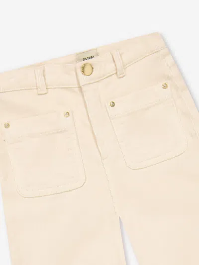 Dl1961 Girl's Lily Wide Leg Corduroy Pants In White