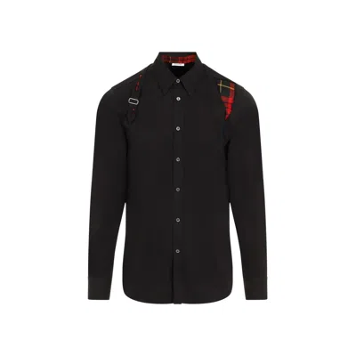 Shop Alexander Mcqueen Distressed Harness Shirt In Black