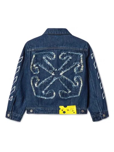 Off-white Blue Bookish Patch Denim Jacket In 蓝色