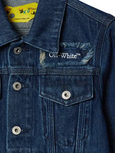 Off-white Blue Bookish Patch Denim Jacket In 蓝色