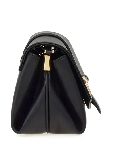 Ferragamo Black Crossbody Bag With Gancini Buckle Detail In Leather Woman In Black