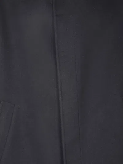 Lardini Collared Wool Coat Featuring Side Pockets In Black