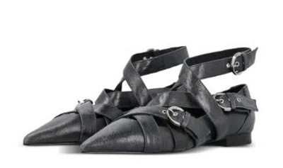 Pinko Gianira Leather Ballerina Shoes