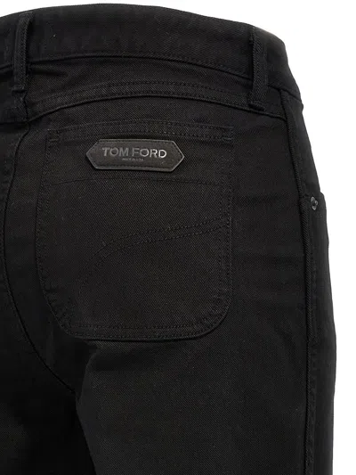 Tom Ford Black Flare Cotton Jeans In Black