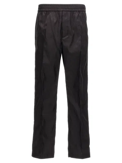 Valentino Pantalone In Nylon Con Motivo Toile Iconographe All Over In Black