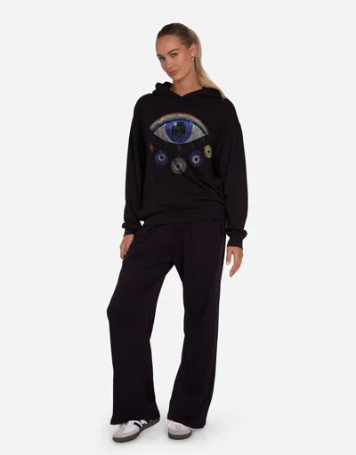 Lauren Moshi Harmony Crystal Rainbow Evil Eye In Black