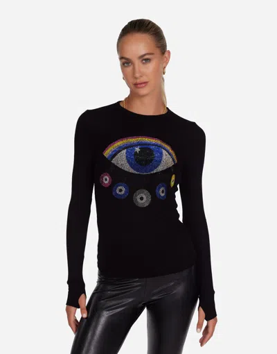 Lauren Moshi Mckinley Crystal Rainbow Evil Eye In Black