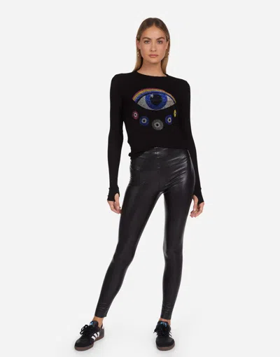 Lauren Moshi Mckinley Crystal Rainbow Evil Eye In Black