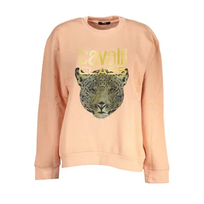 Cavalli Class Pink Cotton Sweater In Neutral