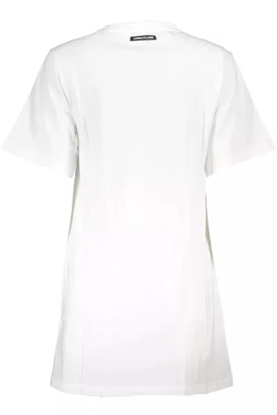 Cavalli Class White Cotton Dress In White