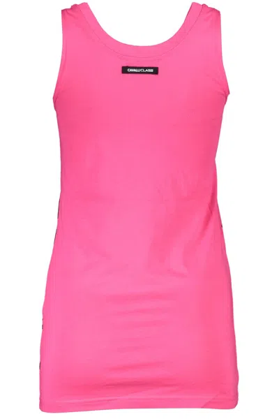 Cavalli Class Woman Top Fuchsia Size L Cotton In Pink