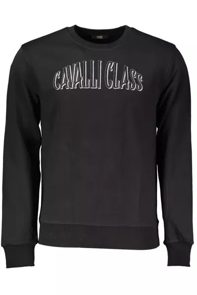 Cavalli Class Black Cotton Men Sweater In Black