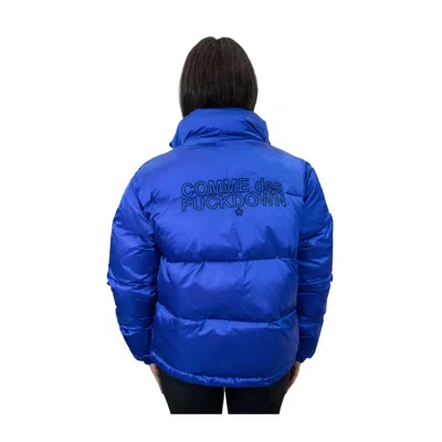 Comme Des Fuckdown Chic Nylon Down Jacket With Iconic Detailing In Blue