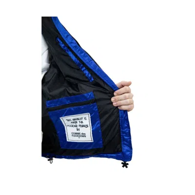 Comme Des Fuckdown Chic Nylon Down Jacket With Iconic Detailing In Blue