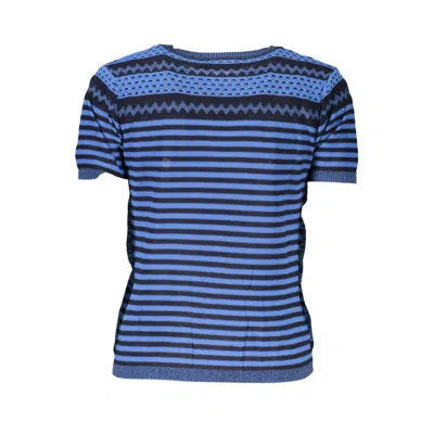 Desigual Chic Contrast Crew Neck Sweater In Blue