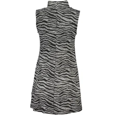 Desigual Safaruti Zebra Print Scrunch Neck Minidress In Black