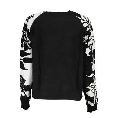 Desigual Chic High Neck Sweater With Contrast Details In Black