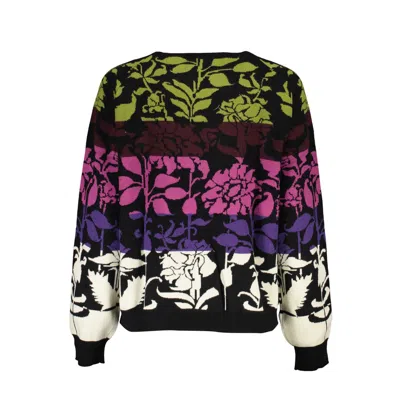 Desigual Chic Long-sleeved Black Sweater With Contrast Details In Black