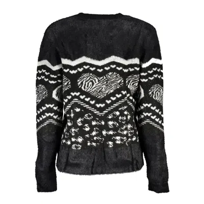 Desigual Chic Turtleneck Sweater With Contrast Detail In Black