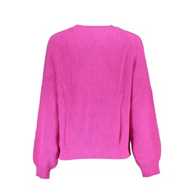 Desigual Chic Turtleneck Sweater With Contrast Detailing In Pink