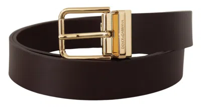 Dolce & Gabbana Elegant Black Leather Belt With Metal Men's Buckle In Black