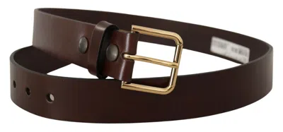 Dolce & Gabbana Elegant Black Leather Belt With Metal Buckle In Black