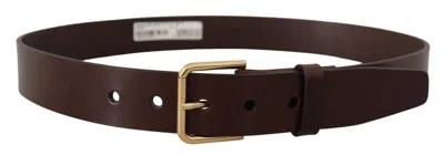 Dolce & Gabbana Elegant Black Leather Belt With Metal Buckle In Black