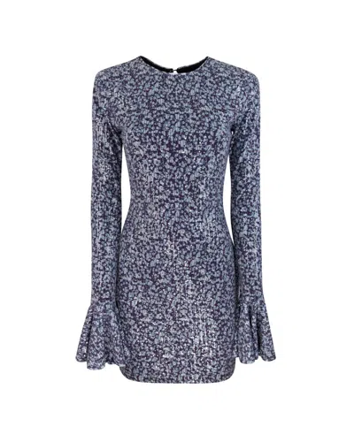 Rotate Birger Christensen Open-back Sequin Mini Dress In Purple