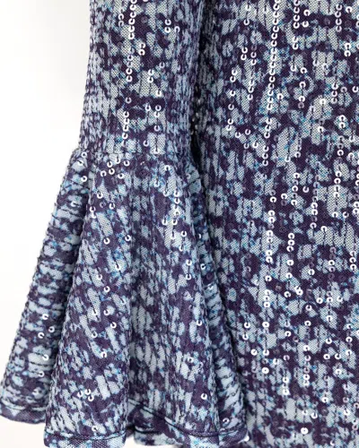 Rotate Birger Christensen Open-back Sequin Mini Dress In Purple