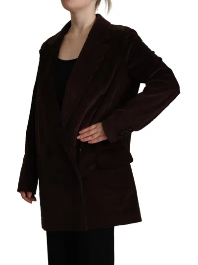 Dolce & Gabbana Bordeaux Corduroy Cotton Blazer Oversized Jacket In Bordeaux