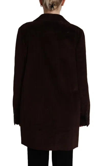 Dolce & Gabbana Bordeaux Corduroy Cotton Blazer Oversized Jacket In Bordeaux