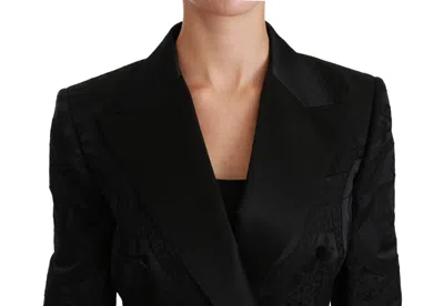 Dolce & Gabbana Black Stripe Wool Single Breasted Men's Blazer In Black