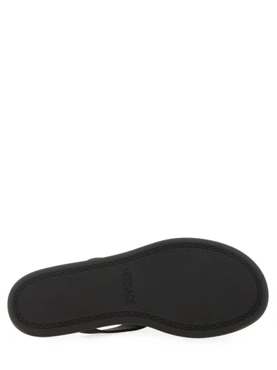 Shop Versace Thong Sandal "alia" In Black