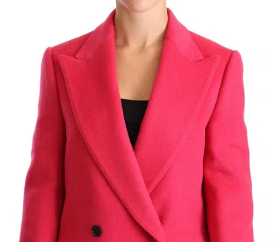 DOLCE & GABBANA DOLCE & GABBANA ELEGANT PINK WOOL-CASHMERE WOMEN'S COAT 