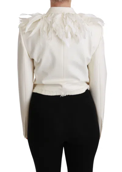Dolce & Gabbana Elegant White Double Breasted Blazer Jacket In White
